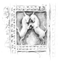 Image 3 of Original drawing - "Détails de bas reliefs" - Temples d'Angkor - 16x29,5 cm