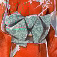 Image 3 of Original painting - "Kimono rouge et obi vert" - Japon - 25x34,5 cm