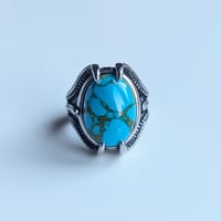 Image 1 of Turquoise Claw Ring