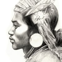 Image 2 of Original drawing - "Homme Kalinga d'autrefois" - Philippines - 21x29,6 cm