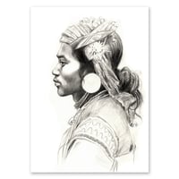 Image 1 of Original drawing - "Homme Kalinga d'autrefois" - Philippines - 21x29,6 cm