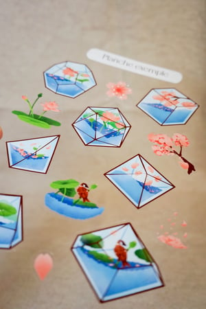 Image of Planche de stickers | Sakura & Nympheas