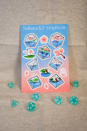 Image of Planche de stickers | Sakura & Nympheas