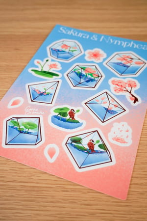 Image of Planche de stickers | Sakura & Nympheas