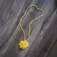 Image 4 of Women hand crochet rose knecklace (cotton, choose color)