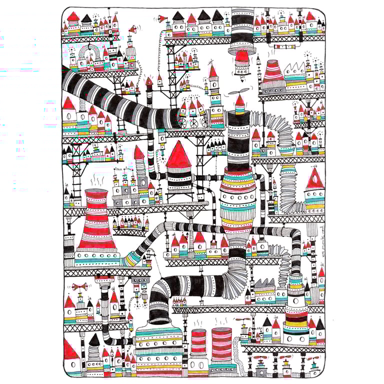 Casita con gran tuberia