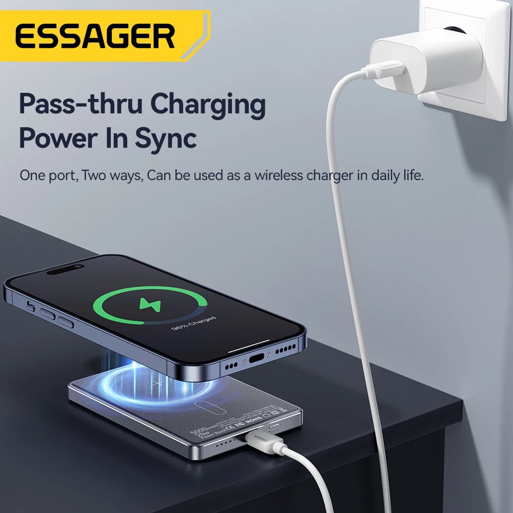 MSL Magnetic Wireless Power Bank 20W 5000mAh Portable Fast Charger