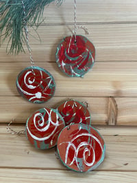 Image 2 of Abstract Wooden Ornaments (set of 3)