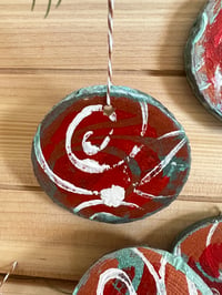 Image 1 of Abstract Wooden Ornaments (set of 3)