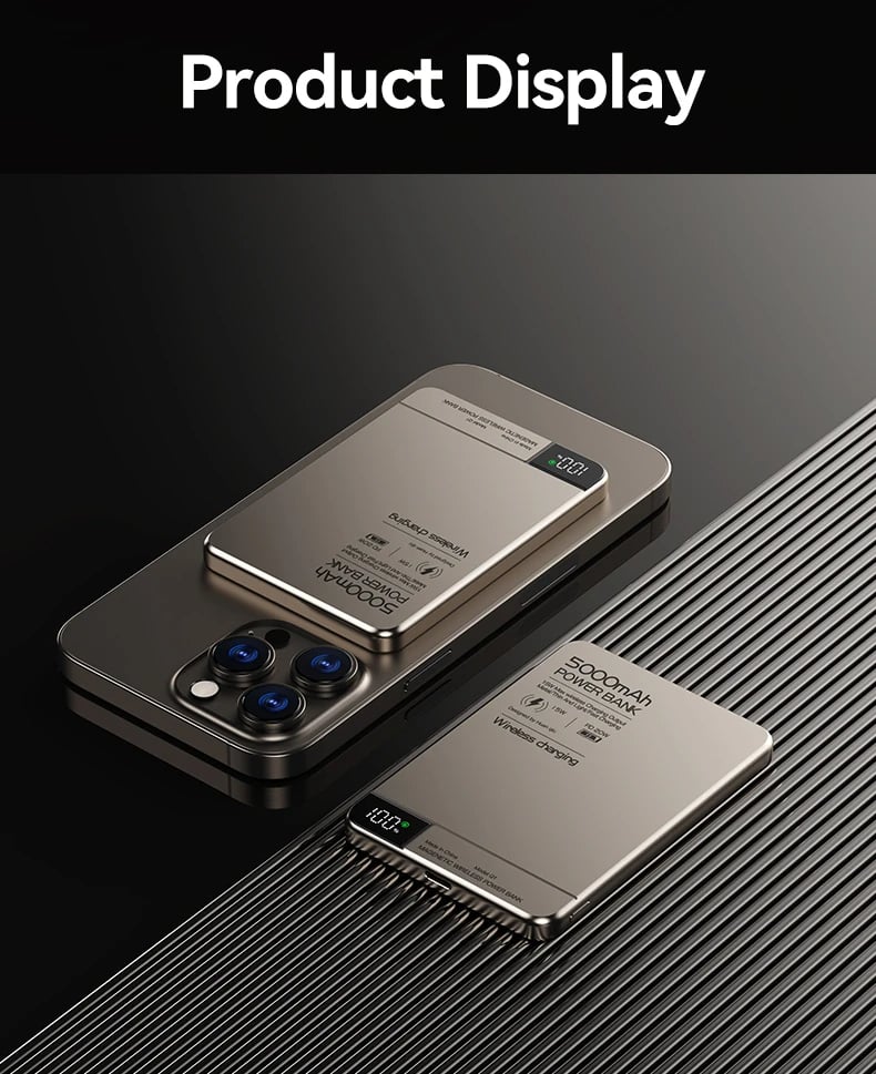 MSL Ultra-Thin Magnetic Power Bank - 5000mAh Wireless Fast Charger
