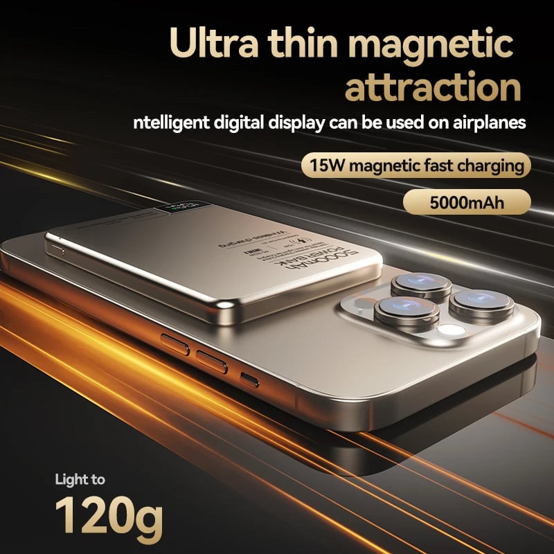 MSL Ultra-Thin Magnetic Power Bank - 5000mAh Wireless Fast Charger