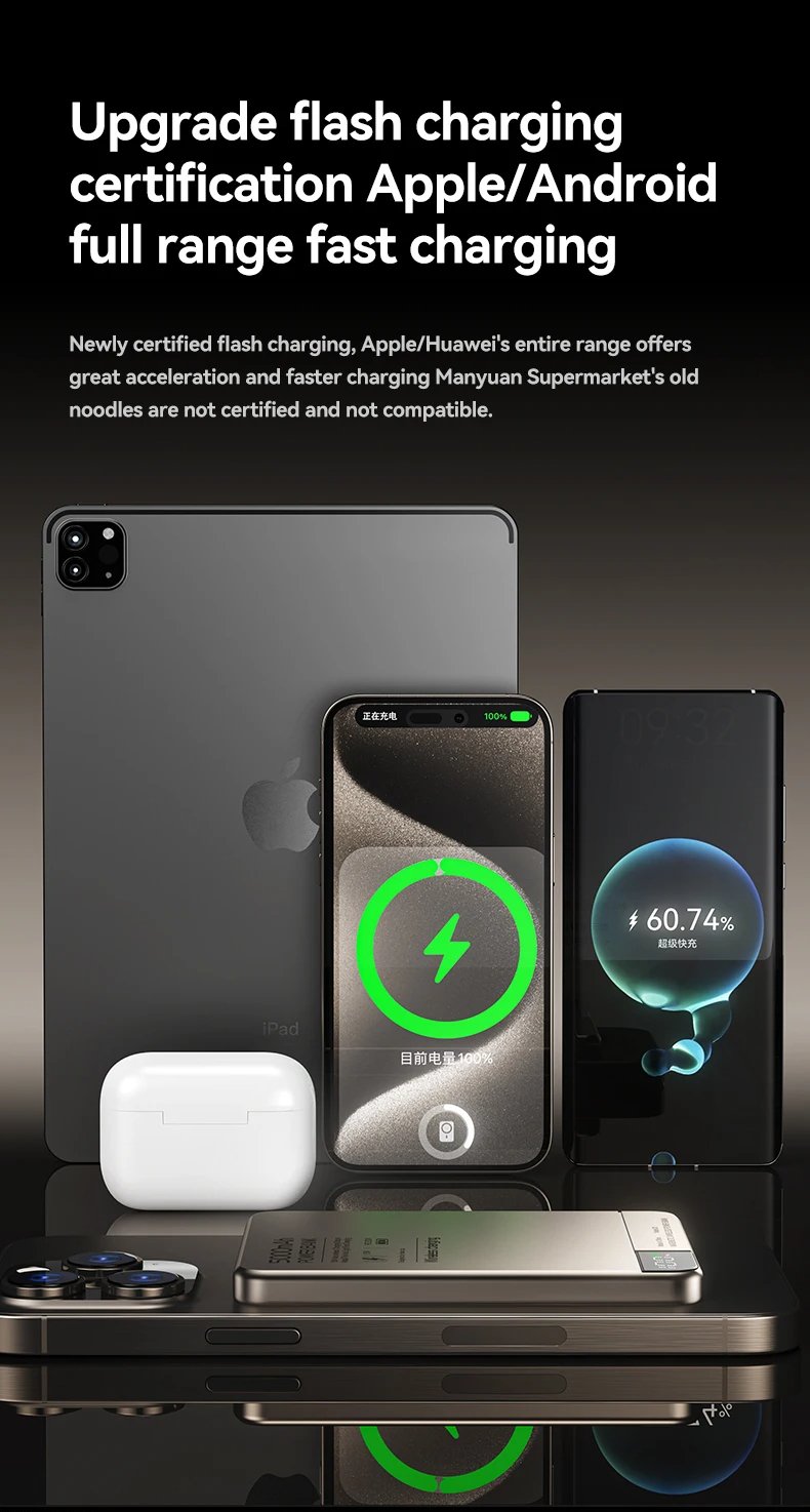 MSL Ultra-Thin Magnetic Power Bank - 5000mAh Wireless Fast Charger