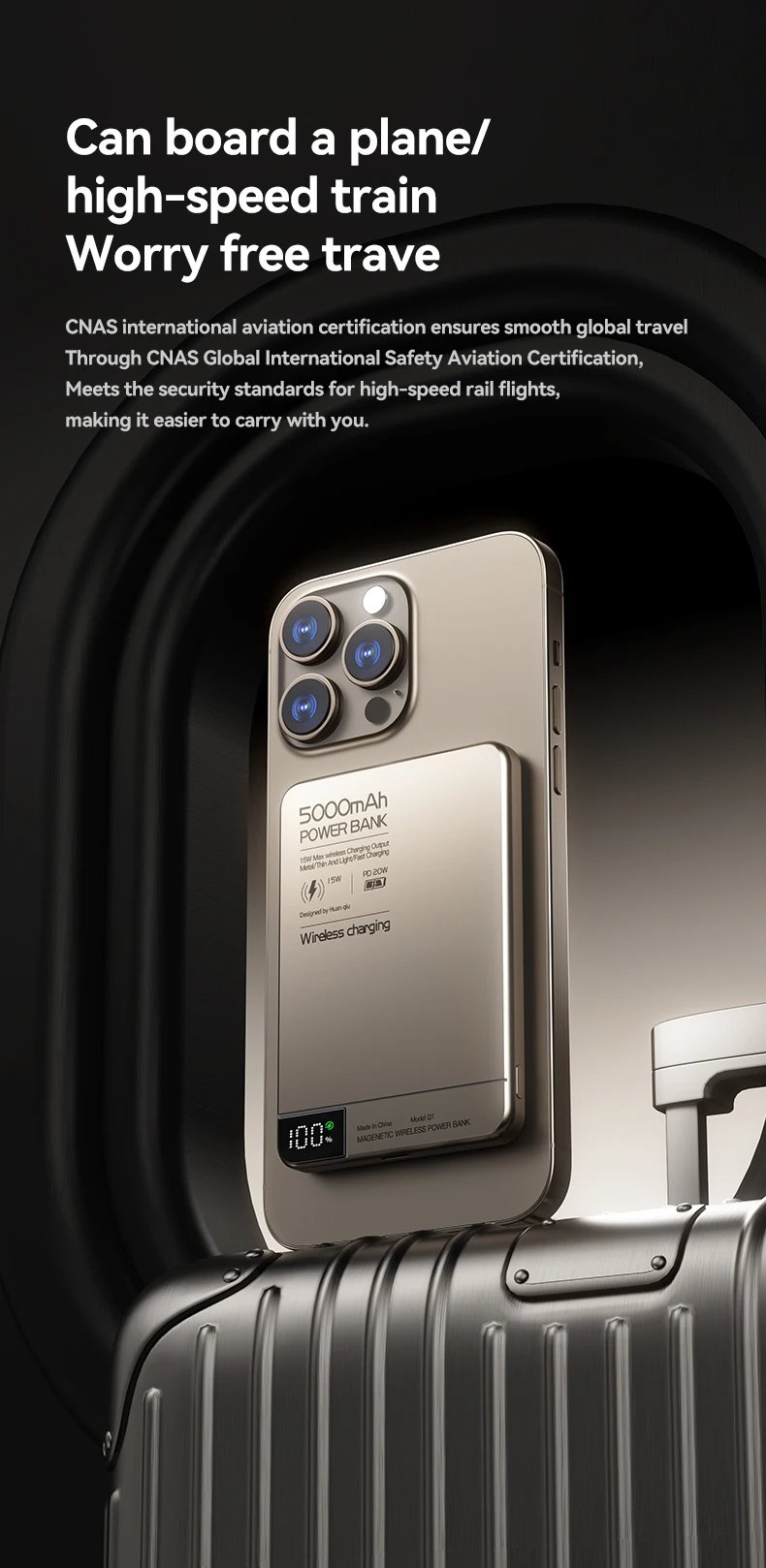 MSL Ultra-Thin Magnetic Power Bank - 5000mAh Wireless Fast Charger