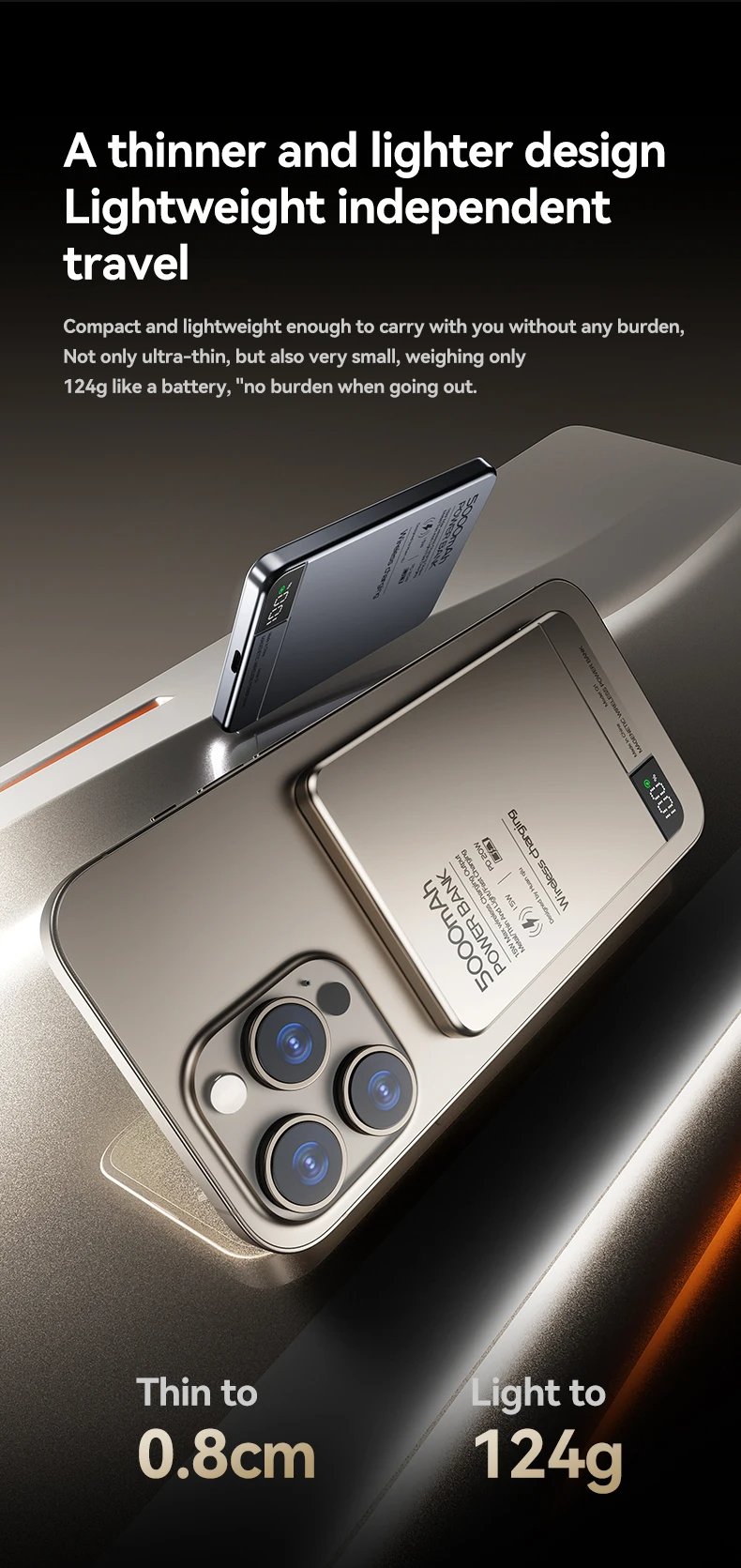 MSL Ultra-Thin Magnetic Power Bank - 5000mAh Wireless Fast Charger
