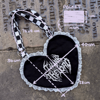 Image 5 of ✶ made to order ✶ ttl trinket checkerboard heart bag