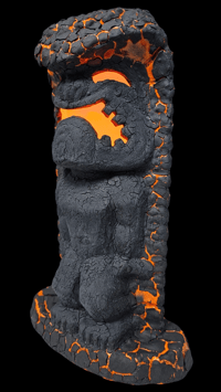Image 2 of Tiki Classics Large 12" Ceramic Ku Tiki Lamp ORANGE LAVA