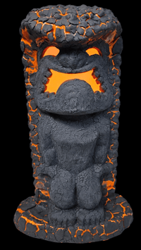 Image 3 of Tiki Classics Large 12" Ceramic Ku Tiki Lamp ORANGE LAVA