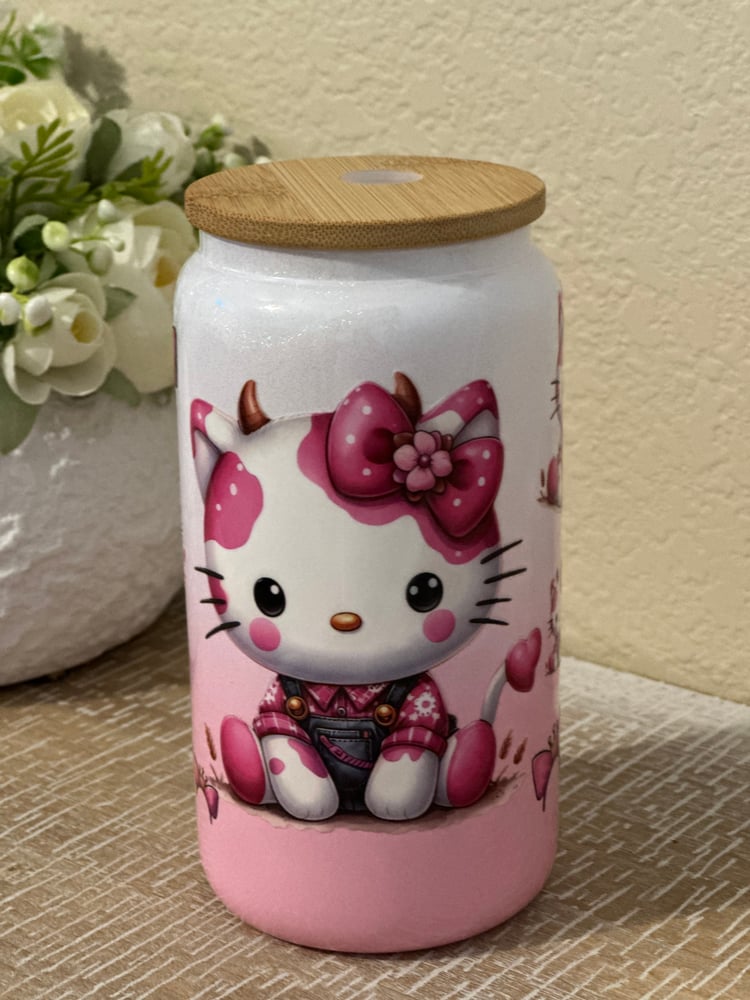 Image of Hello kitty cow tumbler 