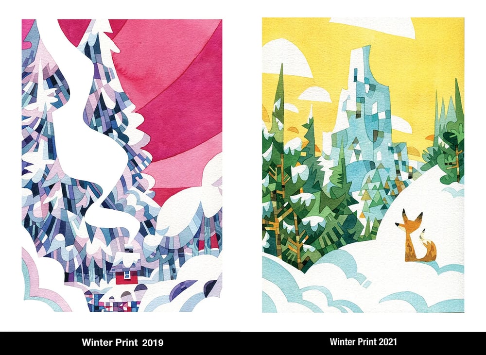 Image of Winter pearlescent mini prints