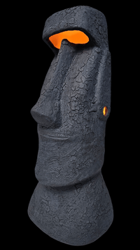 Image 1 of Tiki Classics XL Ceramic Easter Island Moai Lamp ALL LAVA