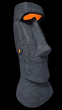 Image 2 of Tiki Classics XL Ceramic Easter Island Moai Lamp ALL LAVA