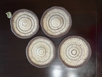 Image 3 of Log Slice Coasters (set of 4) - crochet coasters