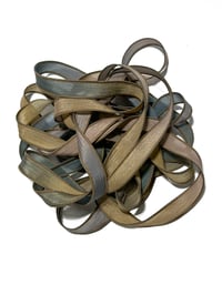 Image 1 of 1PC. MOUNTAIN STREAM 42" Hand Dyed Finished Edge Silk Wrist Wrap Bracelet/Jewelry Ribbons