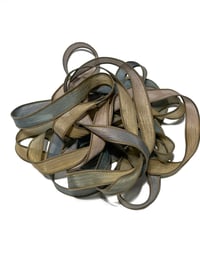 Image 2 of 1PC. MOUNTAIN STREAM 42" Hand Dyed Finished Edge Silk Wrist Wrap Bracelet/Jewelry Ribbons