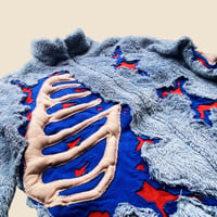 Image 4 of REWORKED NIKE 3D PUFF SKELETON SOFT BLUE SHERPA JACKET SIZE S fits to M