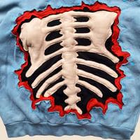 Image 7 of REWORKED NIKE CRACKY 3 LAYERED 3D PUFF SKELETON HOODIE SIZE MEDIUM BOXY