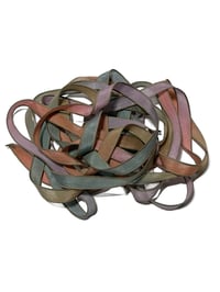 Image 1 of 1PC. ROSE GARDEN 42" Hand Dyed Finished Edge Silk Wrist Wrap Bracelet/Jewelry Ribbons