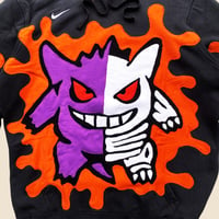 Image 5 of REWORKED NIKE POKE DRIP "GENGAR HALF SKELETON" CUT & SEWN HOODIE SIZE LARGE