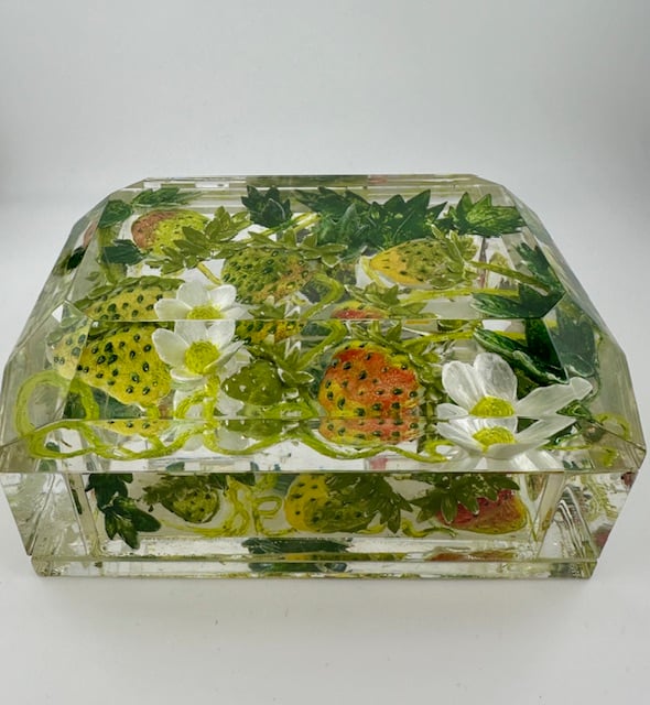 Image of Painted Desk Boxes- Wild Strrawberries or Meadow Flowers