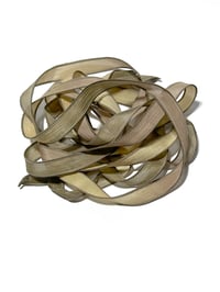 Image 3 of 1PC. SANDSTONE  42" Hand Dyed Finished Edge Silk Wrist Wrap Bracelet/Jewelry Ribbons