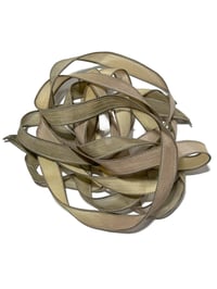 Image 4 of 1PC. SANDSTONE  42" Hand Dyed Finished Edge Silk Wrist Wrap Bracelet/Jewelry Ribbons