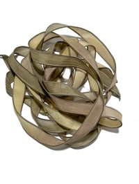 Image 5 of 1PC. SANDSTONE  42" Hand Dyed Finished Edge Silk Wrist Wrap Bracelet/Jewelry Ribbons