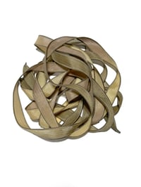 Image 6 of 1PC. SANDSTONE  42" Hand Dyed Finished Edge Silk Wrist Wrap Bracelet/Jewelry Ribbons
