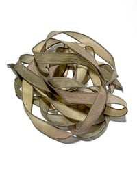 Image 7 of 1PC. SANDSTONE  42" Hand Dyed Finished Edge Silk Wrist Wrap Bracelet/Jewelry Ribbons