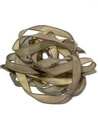 Image 1 of 1PC. SANDSTONE  42" Hand Dyed Finished Edge Silk Wrist Wrap Bracelet/Jewelry Ribbons