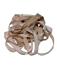 Image 6 of 1PC. ROSE MILK 42" Hand Dyed Finished Edge Silk Wrist Wrap Bracelet/Jewelry Ribbons