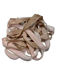Image 1 of 1PC. ROSE MILK 42" Hand Dyed Finished Edge Silk Wrist Wrap Bracelet/Jewelry Ribbons