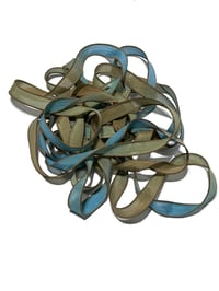 Image 2 of 1PC. SEA TURTLES 42" Hand Dyed Finished Edge Silk Wrist Wrap Bracelet/Jewelry Ribbons