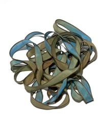 Image 3 of 1PC. SEA TURTLES 42" Hand Dyed Finished Edge Silk Wrist Wrap Bracelet/Jewelry Ribbons