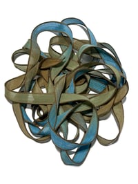 Image 1 of 1PC. SEA TURTLES 42" Hand Dyed Finished Edge Silk Wrist Wrap Bracelet/Jewelry Ribbons
