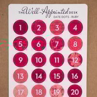 Image 13 of Date Dots Sticker Sheet  (31 numbers) (24-017)