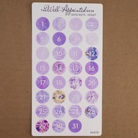 Image 14 of Date Dots Sticker Sheet  (31 numbers) (24-017)