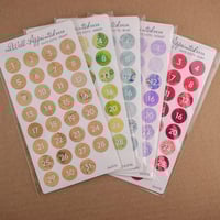Image 1 of Date Dots Sticker Sheet  (31 numbers) (24-017)