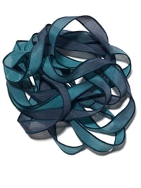 Image 6 of 1PC. MIDNIGHT 42" hand dyed wrist wrap bracelet silk ribbon/by COLOR KISSED SILK