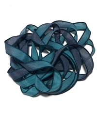 Image 7 of 1PC. MIDNIGHT 42" hand dyed wrist wrap bracelet silk ribbon/by COLOR KISSED SILK