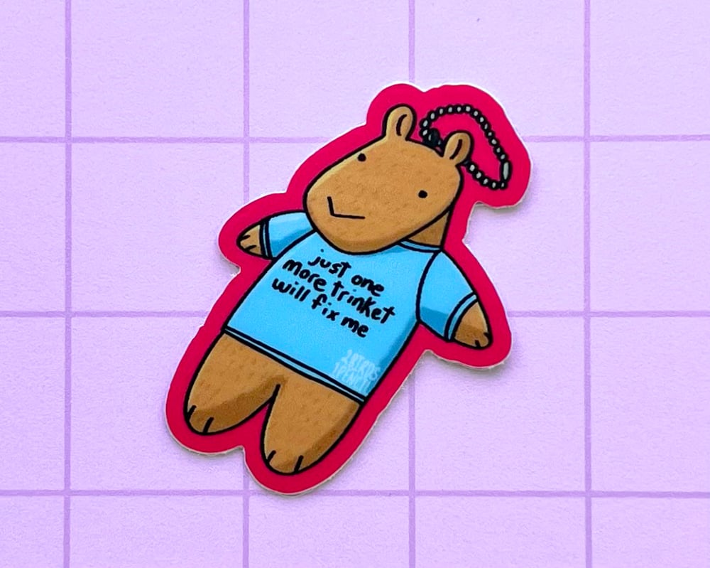 Image of Trinket capybara mini vinyl sticker
